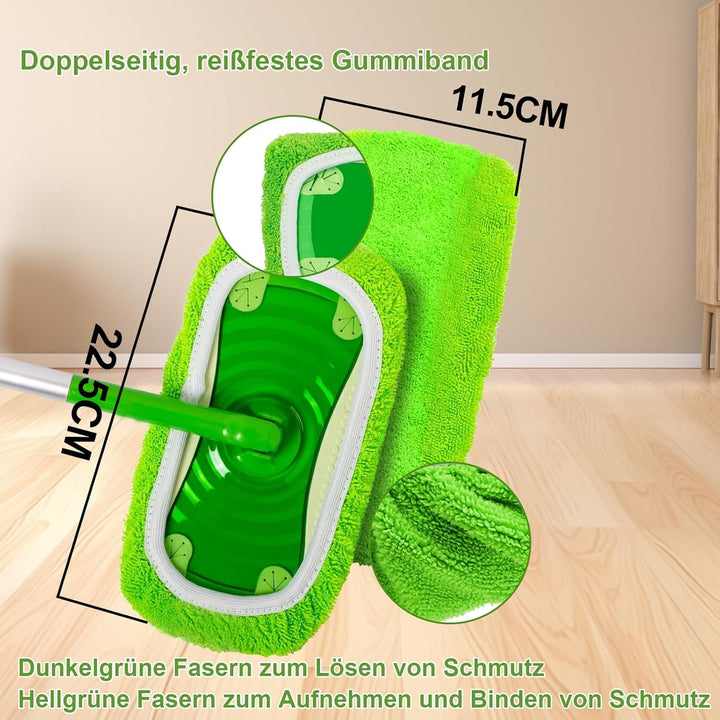 16 Stück für Swiffer Bodentücher Tücher Mikrofaser Set, Waschbare Mikrofaser Bodentücher,Feucht- und