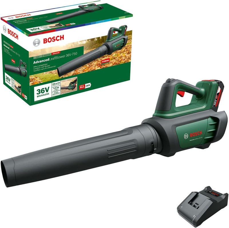 Bosch Akku-Laubbläser AdvancedLeafBlower 36V-750 (1x Akku 2,0 Ah, 36 Volt System, Bürstenloser Motor