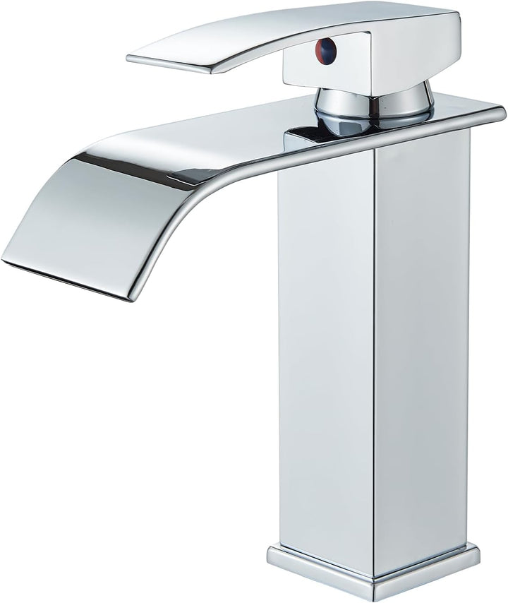 JUNSNEHNG Badmischer, Einhebelmischer für heisses und kaltes Wasser, Wasserfall-Waschtischmischer Ga