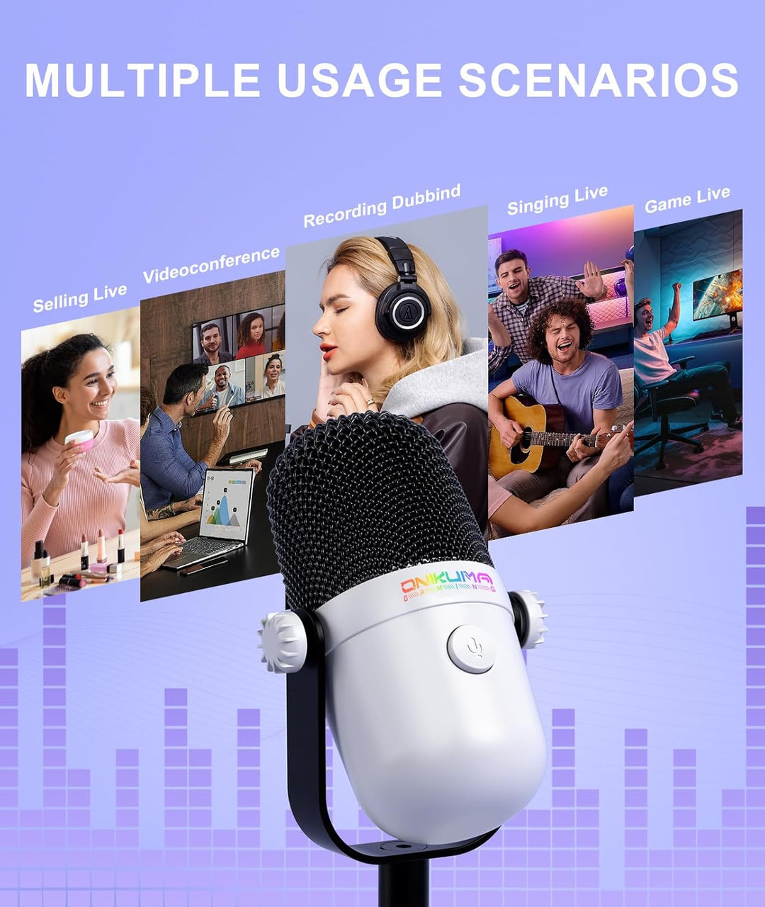 Gaming-Mikrofon mit Geräuschunterdrückung & Stummschalttaste, USB-Kondensatormikrofon für Streaming/