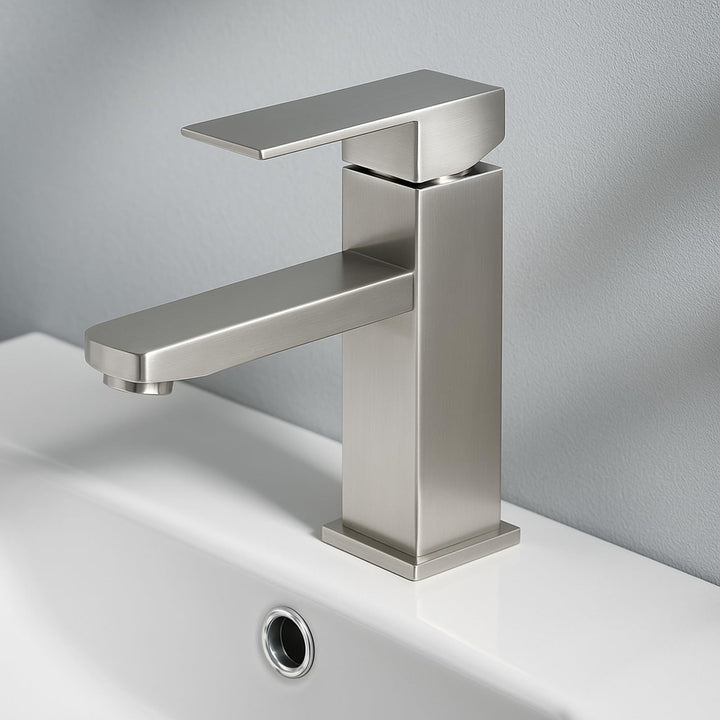 Wasserhahn Bad Waschtischarmatur Waschbecken - Armatur Hochdruck Warm und Kaltwasserhahn Edelstahl M