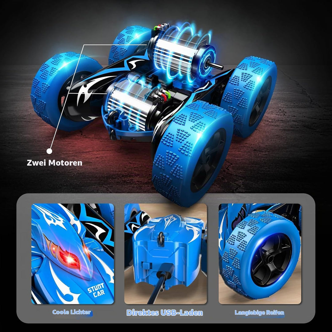 Dreamlandia Ferngesteuertes Auto Spielzeug ab 3-9 Jahre Junge, 2,4GHz RC Auto, 360° Doppelseitig, Au