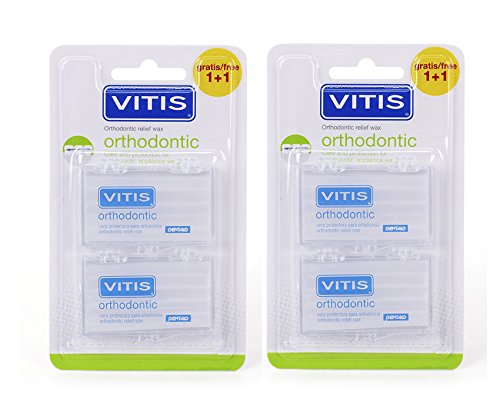Vitis Orthodontic Relief Wax Strips (4pcs) by Vitis, 2 stück (2er Pack)