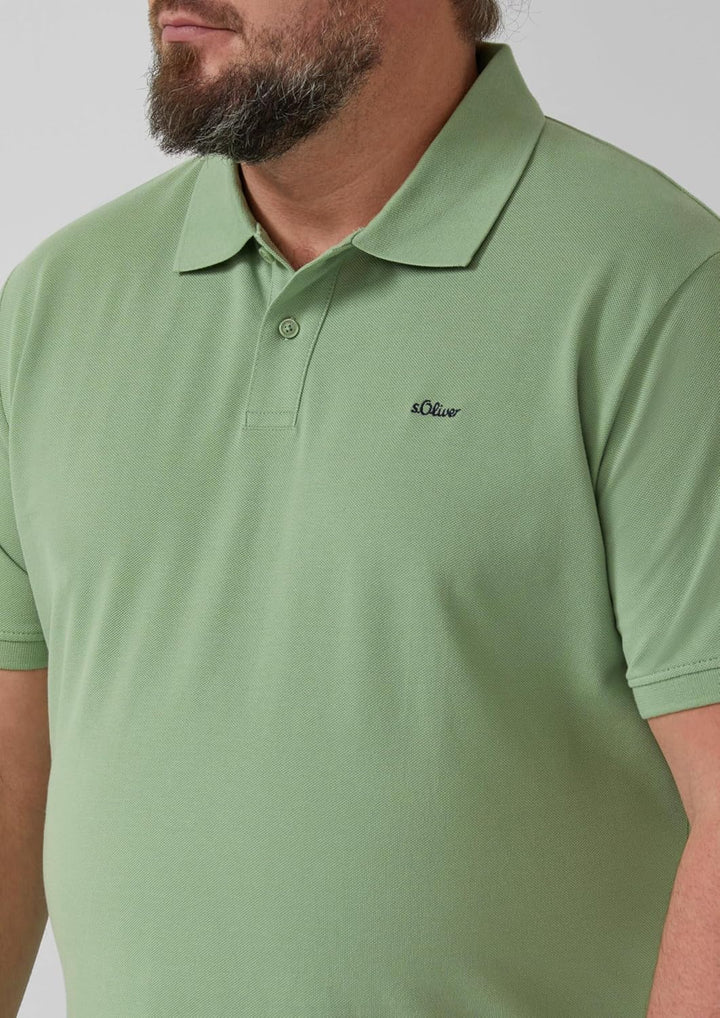 s.Oliver Poloshirt mit kleinem Label-Print Poloshirt aus Baumwollpiqué S 7253_salbeigrün, Poloshirt