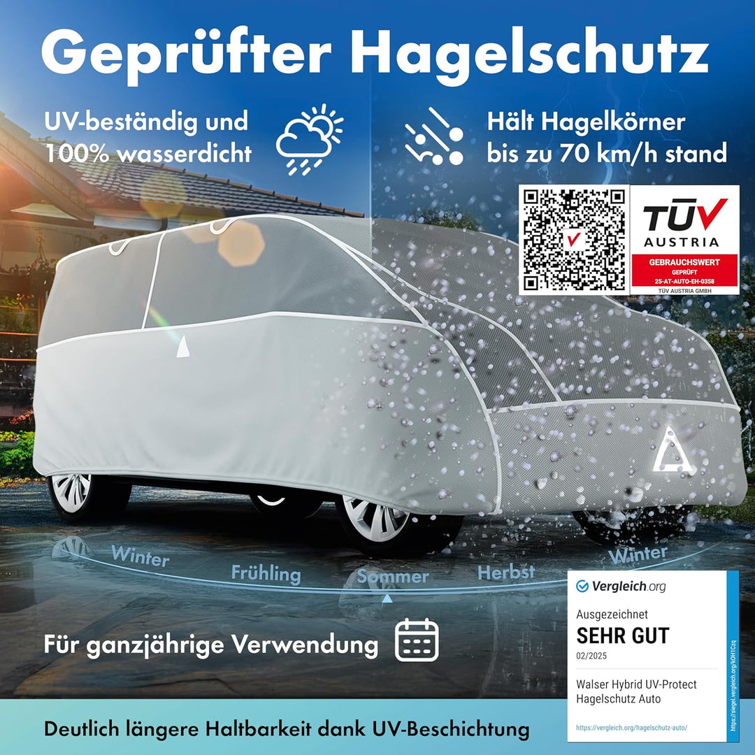 WALSER Hagelschutz Abdeckplane Transporter, Abdeckplane Bus Hybrid UV Protect, Vergleichssieger* Aut