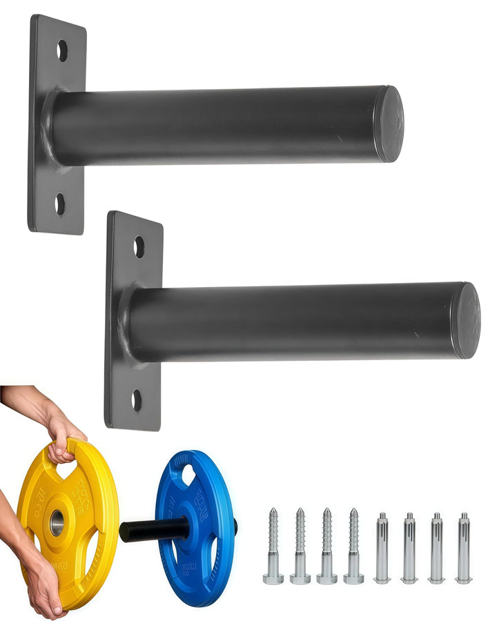 Hantelscheibenständer Wandmontage 2er Set für 50mm Scheiben | Stahlhalterung mit 220kg Tragkraft. Wa