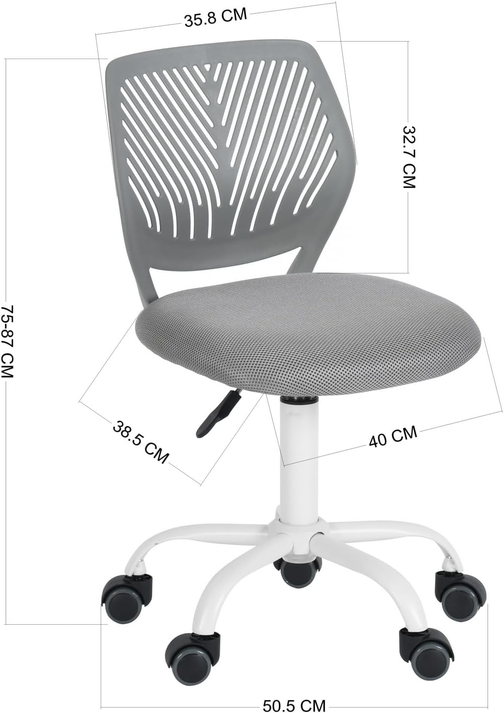 Homy Casa Schreibtischstuhl Verstellbarer Drehstuhl Bürostuhl Stoffsitz Ergonomischer Arbeitsstuhl o