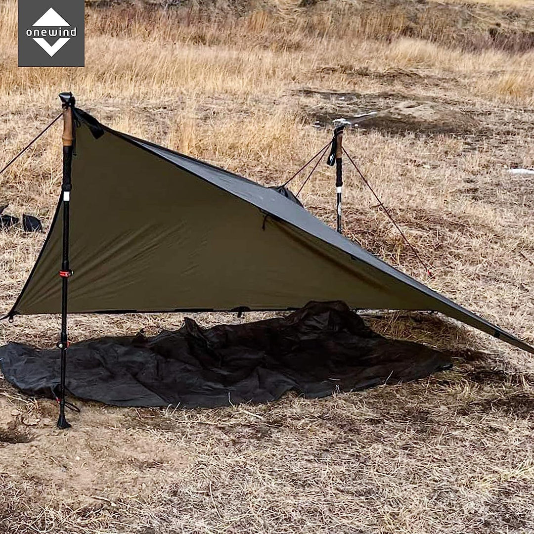 onewind Rucksack Regen Poncho Ultraleichte Kapuze Regenmantel M Olive Grün-250cm*142cm, M Olive Grün