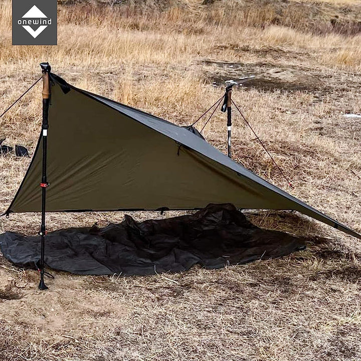 onewind Rucksack Regen Poncho Ultraleichte Kapuze Regenmantel M Olive Grün-250cm*142cm, M Olive Grün