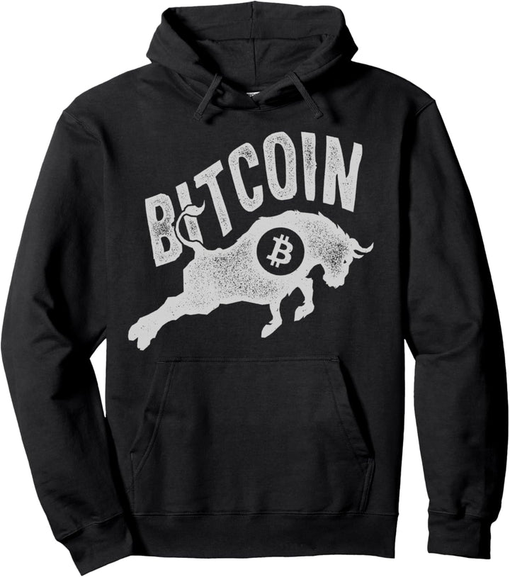 Bitcoin Bull BTC Crypto Currency Traders Blockchain Miners Pullover Hoodie