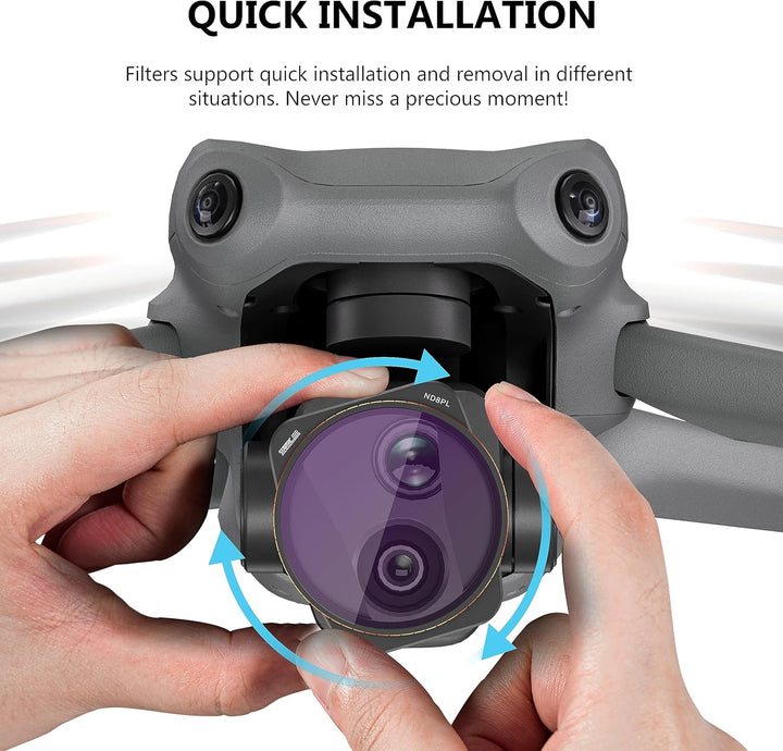 STARTRC 4er-Pack ND/PL Filter Set für DJI Air 3 Zubehör, Mehrfach Beschichtetes HD-Glas, Kein Farbst
