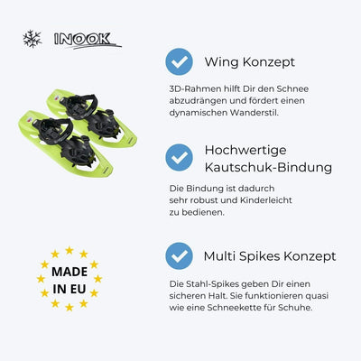 Inook ADO Light Kinder Schneeschuhe I Grösse EU 34-43 I Schneeschuhe I Allround Schneeschuh für Kind