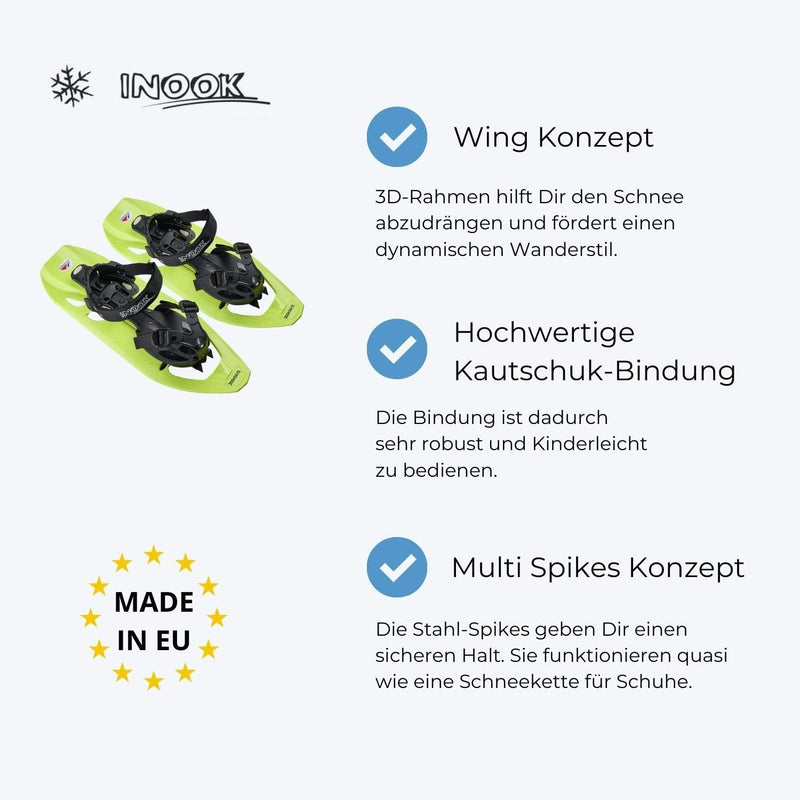 Inook ADO Light Kinder Schneeschuhe I Grösse EU 34-43 I Schneeschuhe I Allround Schneeschuh für Kind
