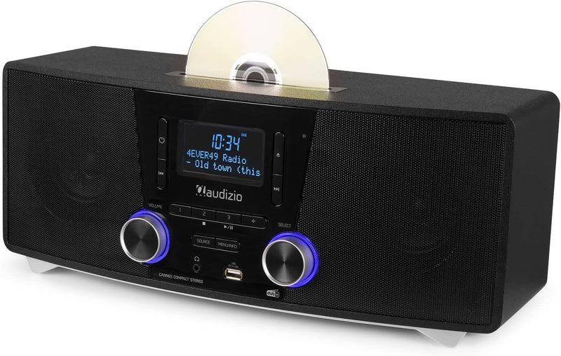 Audizio Cannes Stereo DAB Radio mit CD Player, Bluetooth Stereoanlage Kompaktanlage mit Fernbedienun