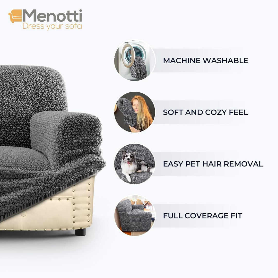 Menotti Armless Sofa Bett Bezug 2 3 Sitzer Schonbezug für Sofa und Sessel Stretch Elastischer Stoffs