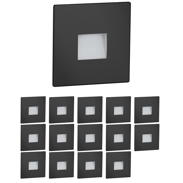 ledscom.de LED Treppenlicht/Wand-Leuchte FOW für innen und aussen, Downlight, eckig, schwarz, 85 x 8