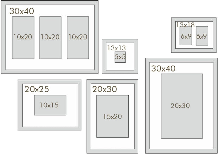 Deknudt Frames S46YK1WALL Bilderrahmen, Holz, 13 x 13 cm, 13 x 18 x 25 cm, 30 x 40 cm, 20 x 30 cm, 1