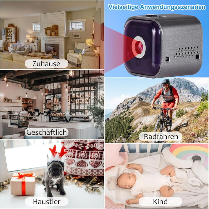 1080P WiFi Mini-Kamera mit Nachtsicht & Bewegungserkennung – Tragbare Outdoor-Sicherheitskamera mit
