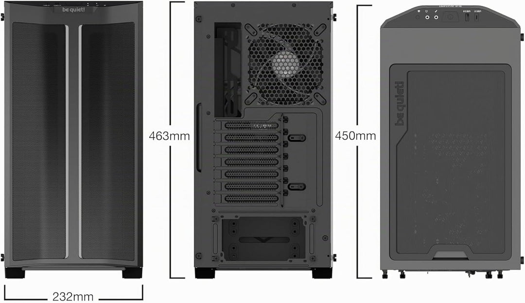 be quiet! Pure Base 500DX Black PC-Gehäuse, 3X Pure Wings 2 Lüfter, ARGB LEDs, Radiatoren bis 360mm,