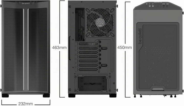be quiet! Pure Base 500DX Black PC-Gehäuse, 3X Pure Wings 2 Lüfter, ARGB LEDs, Radiatoren bis 360mm,