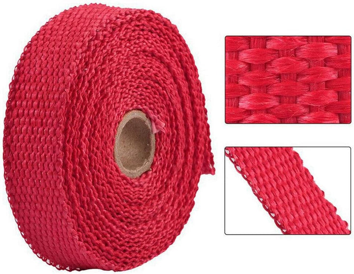 5CM X 10M Fiberglas Rot Hitzeschutzband Auspuffband Auspuff Hitze Wickel Schild Hülle Auto Motorrad