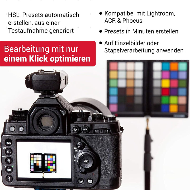 Datacolor SpyderCheckr: Farbkarte zur Kamerakalibrierung incl. Software zur Berechnung von Farbkorre