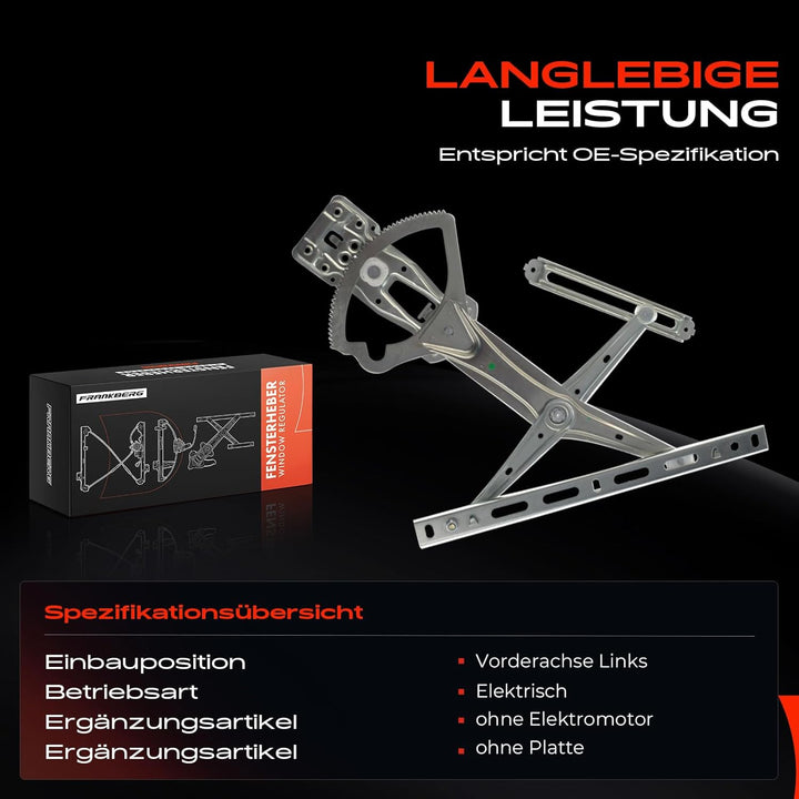 Frankberg Fensterheber Ohne Motor Vorne Links Kompatibel mit CLK C208 A208 200 230 320 430 55AMG Cou