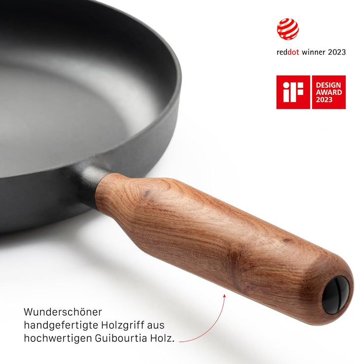 JAXX ROADHOUSE DIE BRATPFANNE - ausgezeichnete Premium Pfanne Gusseisen, Gusseisenpfanne Induktion,