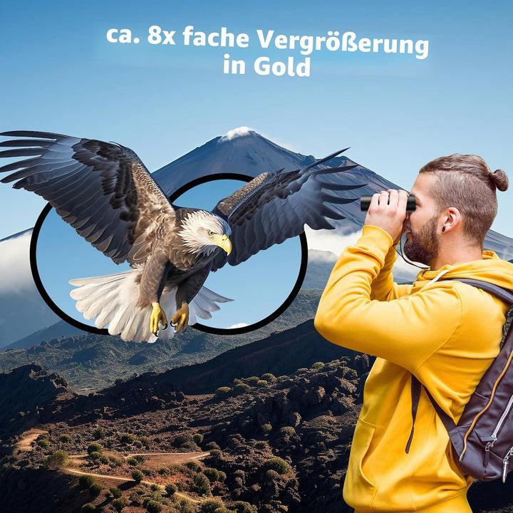 USCAMEL 8x21 Mini Doppelfernrohr Fernglas, Hohe Vergrösserung und Hohe Auflösung