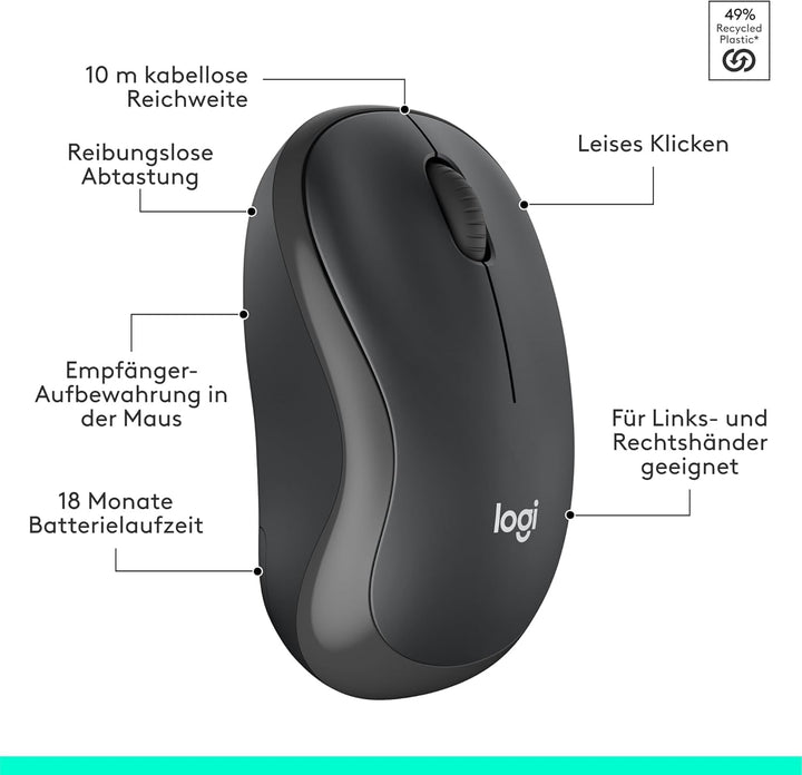 Logitech MK295 kabelloses Tastatur-Maus-Set mit SilentTouch-Technologie, Shortcut-Tasten, optischer