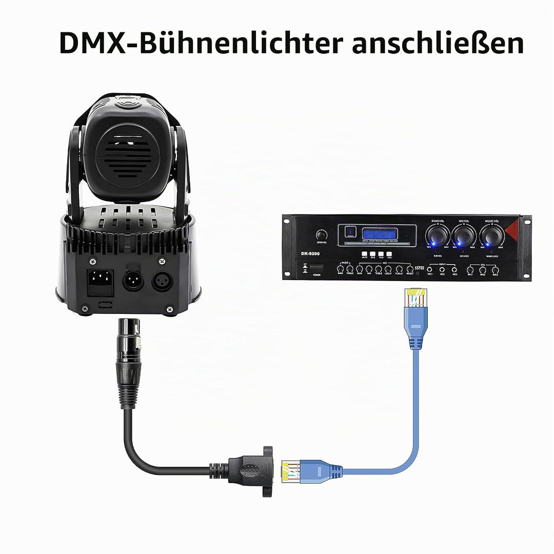 GELRHONR 1 Paar XLR 3pin auf RJ45 Buchse Adapterkabel, XLR Stecker auf RJ45 Netzwerkanschluss Verlän