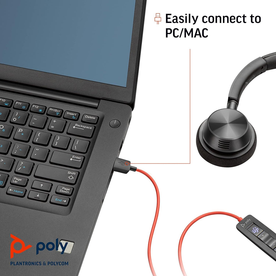 Plantronics – Blackwire 3315 USB-A (Poly) – kabelgebundenes Ein-Ohr Headset (Mono) mit Mikrofonarm –