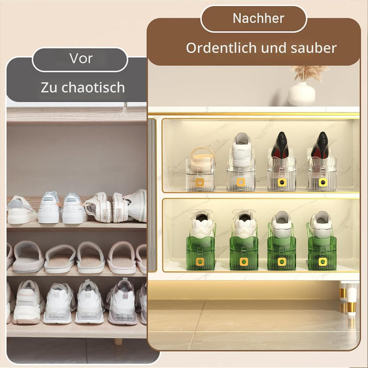 Transparente Schuhstapler 6 Stück schuhstapler platzsparend Platzsparender Schuhorganizer für den Sc