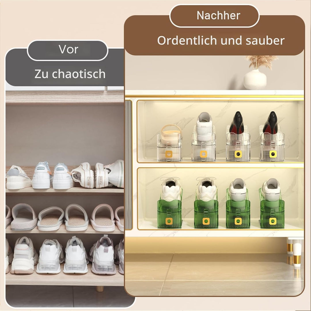 Transparente Schuhstapler 20 Stück schuhstapler platzsparend Platzsparender Schuhorganizer für den S
