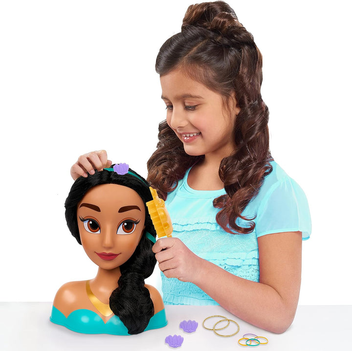 Disney Princess Jasmin Frisierkopf 20cm mit 14 Zubehörteilen für Styling-Spass, ab 3 Jahren, Just Pl
