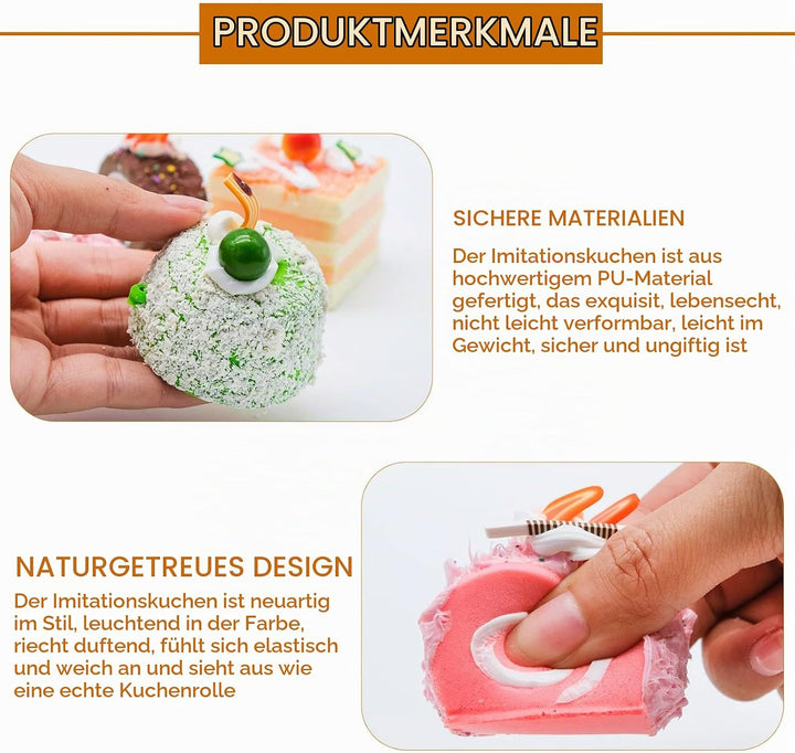 Künstliche Kuchen, 5 Stück Realistische Gefälschte Lebensmittel, Simulation Kuchen, Fake Kuchen Mode