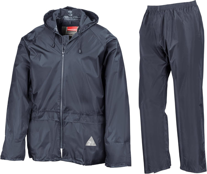 Result Schwerer, wasserdichter Herren-Regenanzug (Jacke und Hosenanzug) L Schwarz, L Schwarz