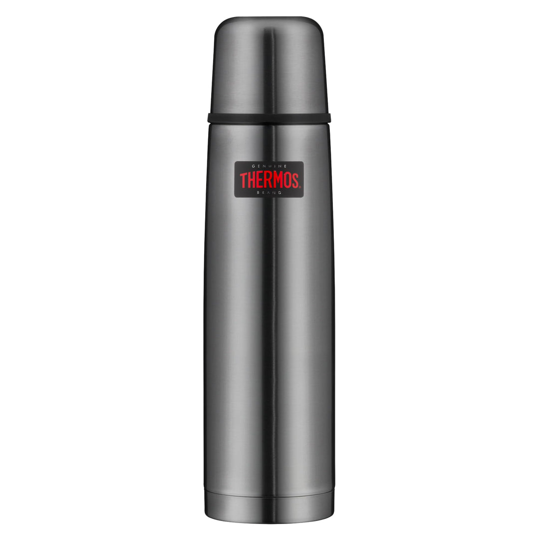 THERMOS LIGHT &amp; COMPACT BEVERAGE BOTTLE 1l, stone grey, Thermosflasche Edelstahl, Isolierflasche gra