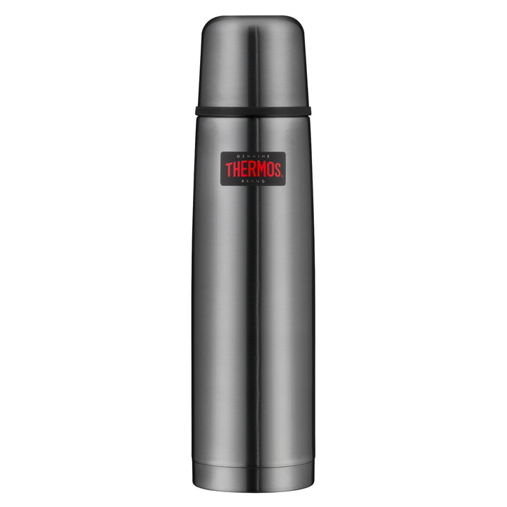 THERMOS LIGHT &amp; COMPACT BEVERAGE BOTTLE 1l, stone grey, Thermosflasche Edelstahl, Isolierflasche gra