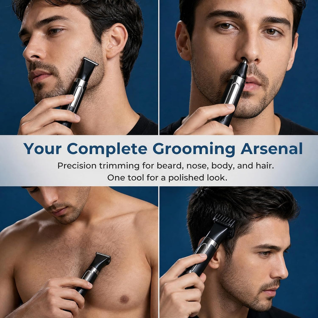 Rückenrasierer Elektrisch Herren 5-in-1 Körpertrimmer, Body Groomer Set | mit Ausziehbarem Arm, Wass