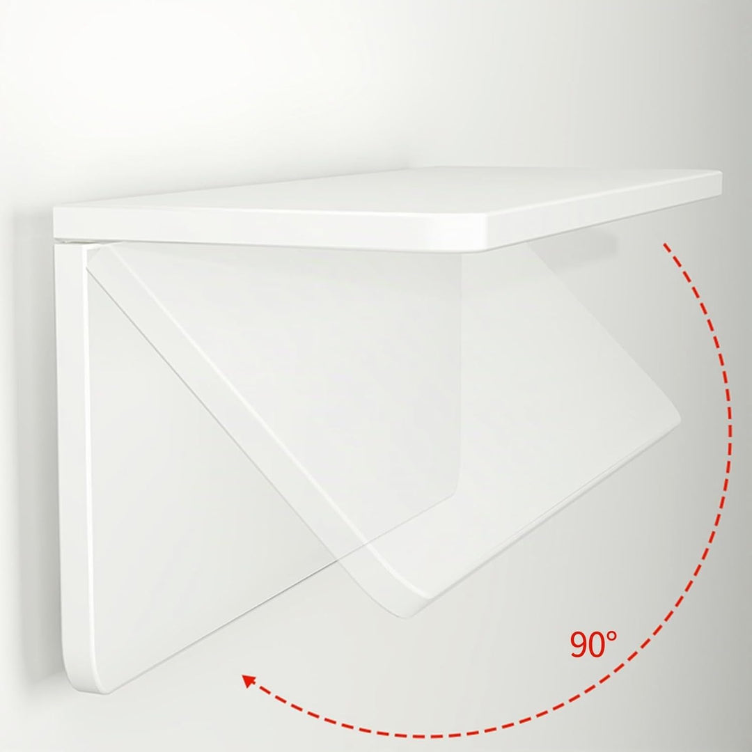 Wandklapptisch, 80x50cm, Weiss, Minimalistischer Schreibtisch für Küche und Büro, Klappbar, Maximale