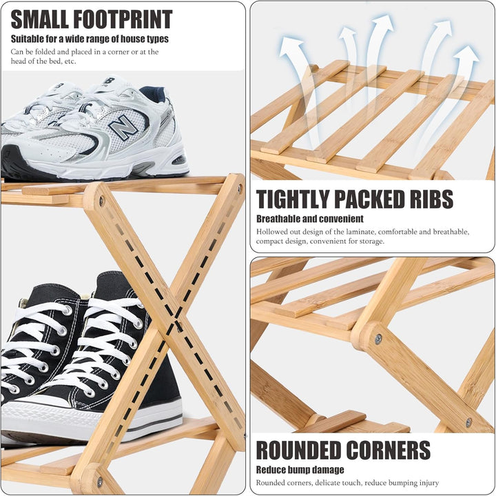 Vertikales Schuhregal klein, 4 Ebenen, tragbar, zusammenklappbar, ohne Installation, freistehendes S