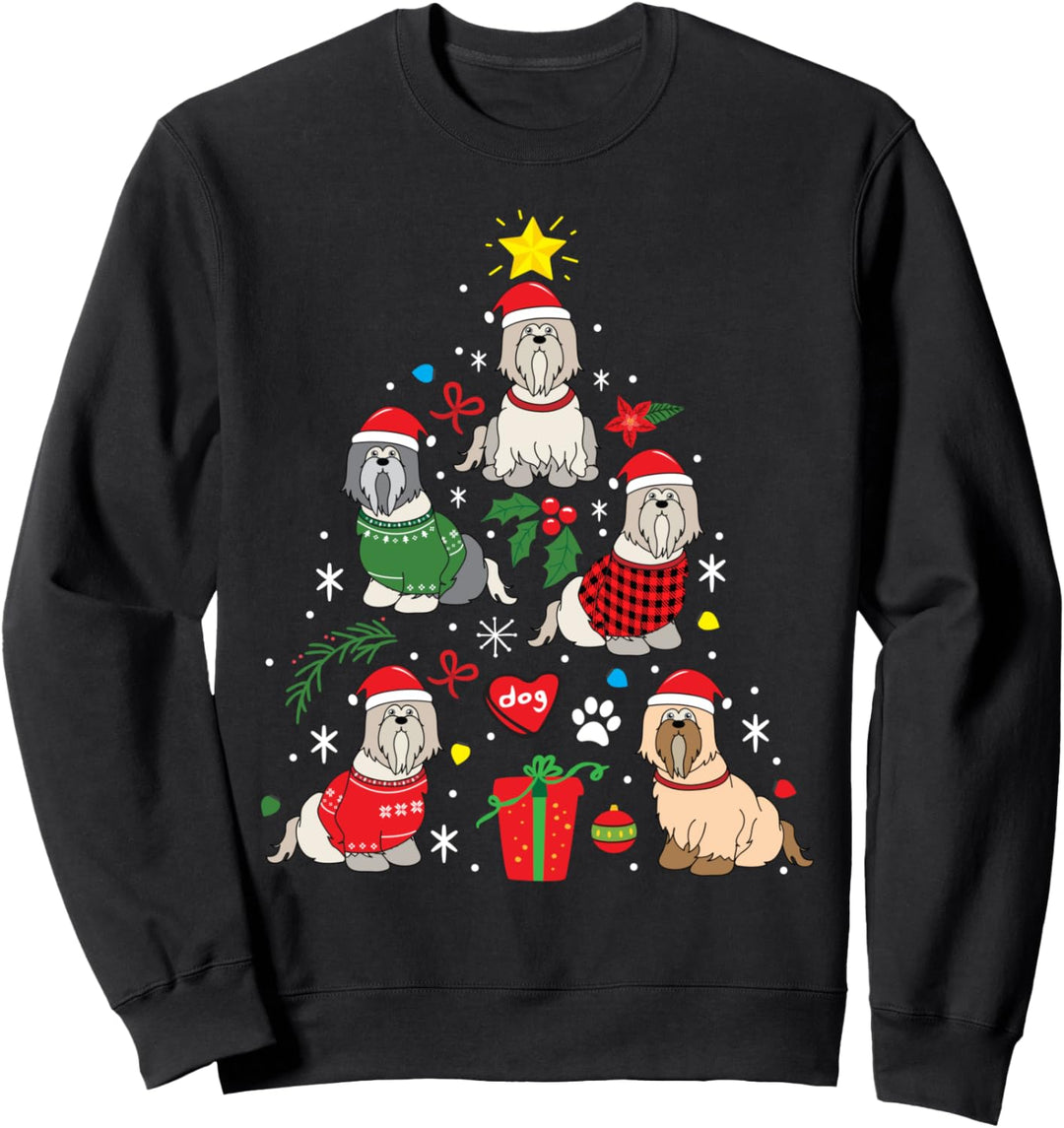 Lhasa Apso Weihnachten Hundeschmuck Baumdekoration Geschenk Sweatshirt