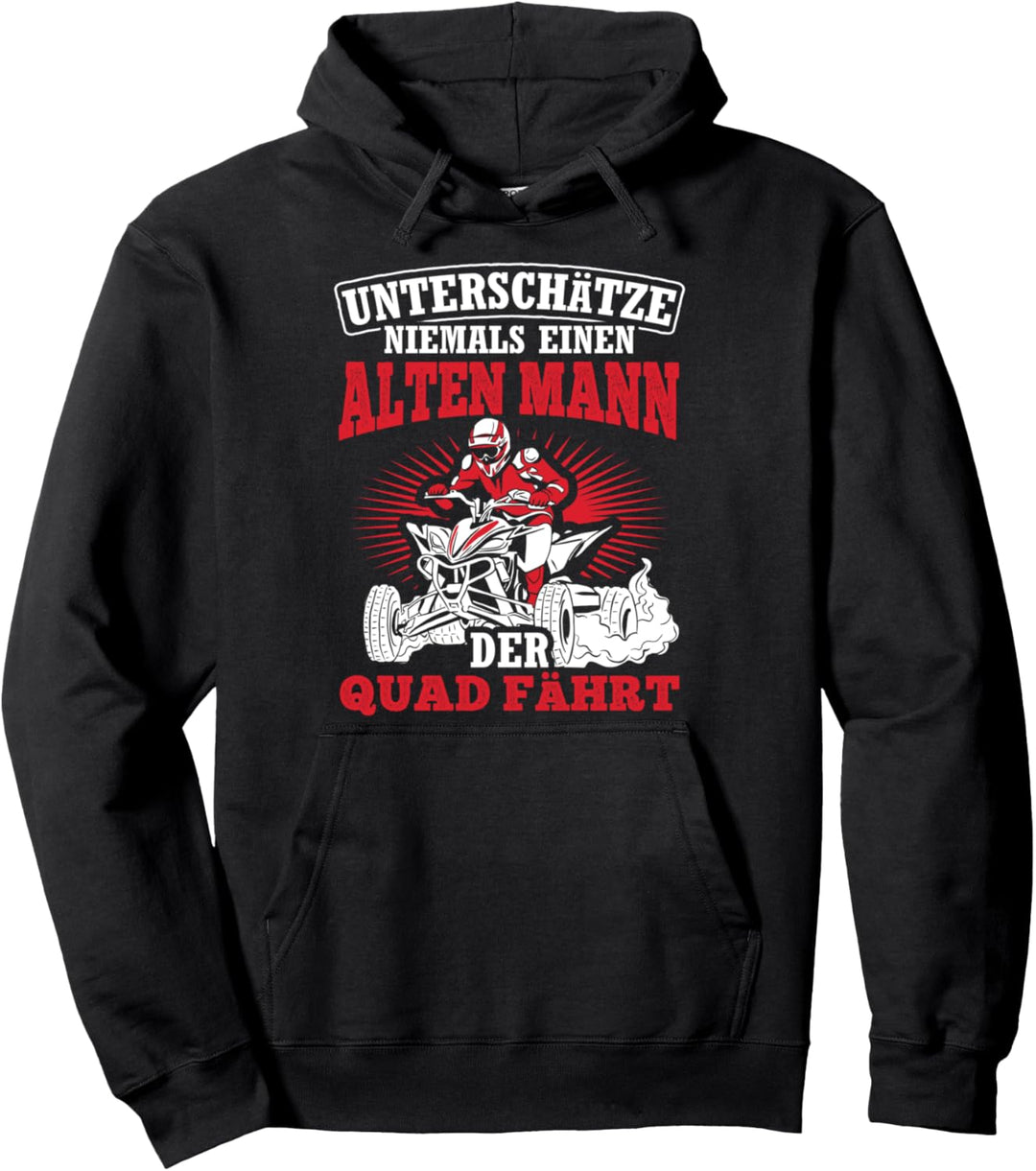 Alter Mann Der Quad Fährt ATV Rentner Quad Pullover Hoodie