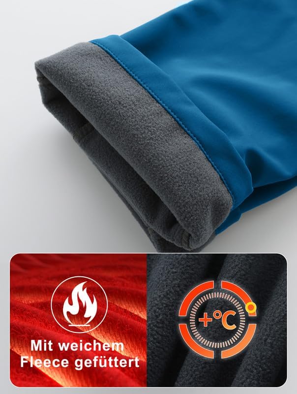 Zzkouine Kinder Softshellhose Schneehose Thermohose Hosen Jungen Mädchen Winterhose Outdoorhose Wand