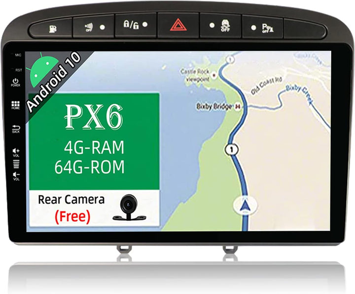 JOYX PX6 Android 10 Autoradio Passt für Peugeot 308/408 (2010-2016) - [4G+64G] - Kamera Canbus KOSTE