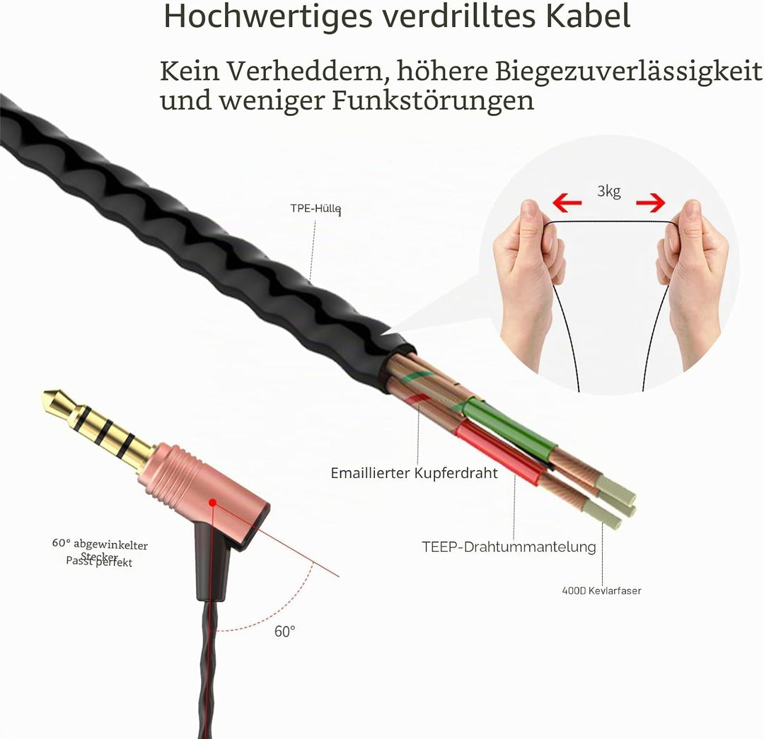 SoundMAGIC E50C Kabelgebundene Ohrhörer mit Mikrofon, In-Ear-HiFi-Kopfhörer, Gute geräuschisolierend