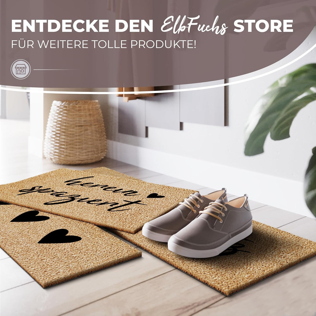 ElbFuchs® Schuhparkplatz Kokos Fussmatte 100x35cm | Rutsch- und wetterfeste Schuhmatte Abtropfmatte