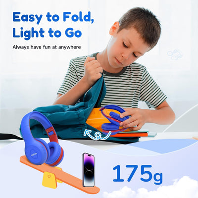 EarFun Bluetooth Kopfhörer Kinder, 85/94dB Lautstärkeregelung, HiFi Sound, HD-Mikrofon, 40 Std Akku,