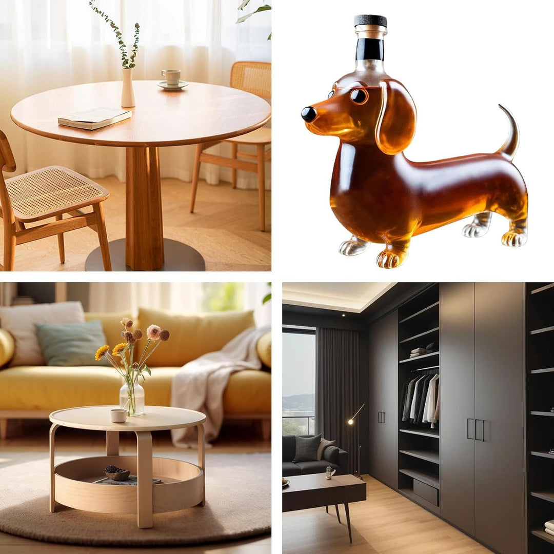 Whiskey Glasflasche - Lustige Whiskey Glasflasche Dackel Form - Dekorative Dekanter Tier Statue Wein